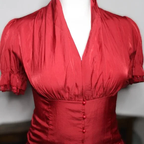 NWT red Scarlett Darkness Corset Blouse - 2XL (F21) - Picture 6 of 8
